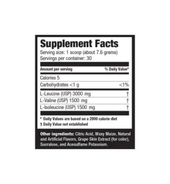 Aminoacide Ultimate Nutrition BCAA Powder, 12000 30 serv, 228g, Grape