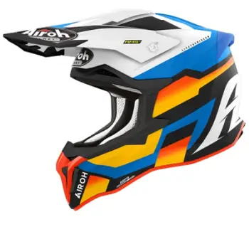 Helmetë motocross Airoh Strycker Glam, XXL, mat, e zezë blu bardhë portokalli