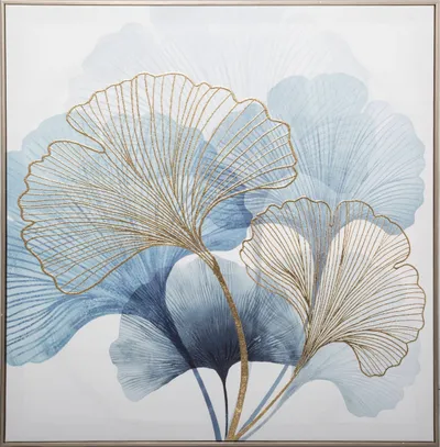 Pikturë dekorative Atmosphera Ginkgo Light, MDF, 62 x 62 cm, e artë - 1