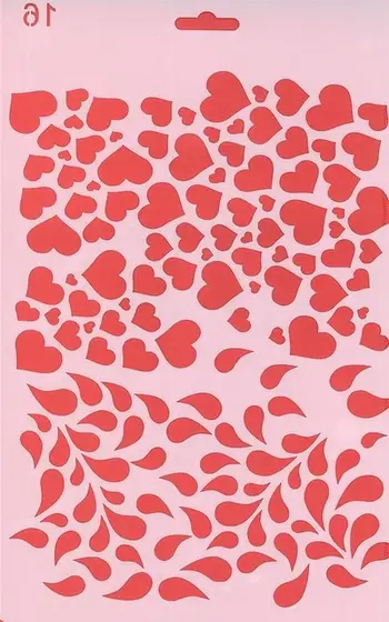 Shabllon vizatimi Koh I Noor Template 16 Hearts, plastikë e tejdukshme