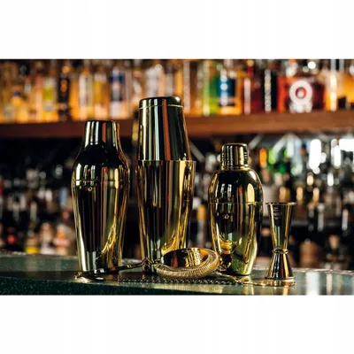 Shaker koktej Boston Gold, çelik inox, profesional, ngjyrë ari - 5