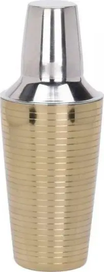 Shaker koktejsh çelik inox, me bazë silikoni, argjendtë dhe ari