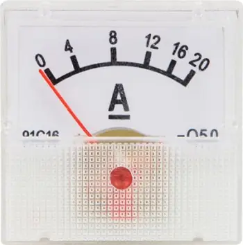 Ampermetër analog AC, 20A, mini, i bardhë