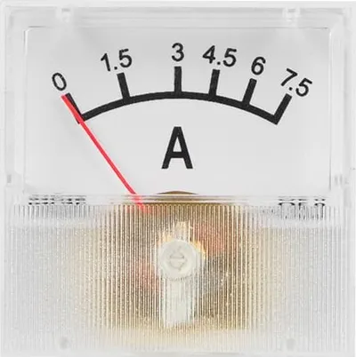 Ampermetër analog mini, 7.5A DC, me shunt - 1