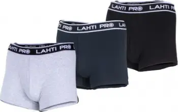 Mbathje bokser për meshkuj Lahti Pro, set 3 palë, madhësia 3XL, të zeza gri blu të errët