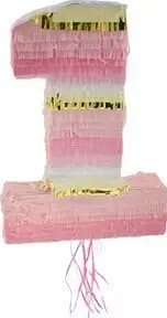 Piñata GoDan Pink Number One, 50x35x7.5cm, rozë