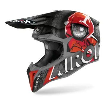 Helmetë motokrosi Airoh Wraap Alien, full face, XXL, matt e zezë gri e kuqe portokalli e bardhë