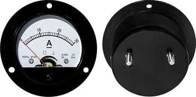 Ampermetër panelor analog Ammeter 30A, me shunt, i rrumbullakët - 1