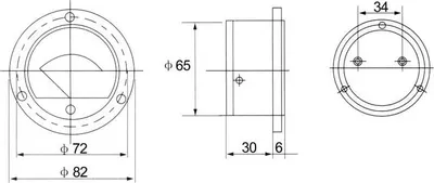 Ampermetër panelor analog Ammeter 30A, me shunt, i rrumbullakët - 2