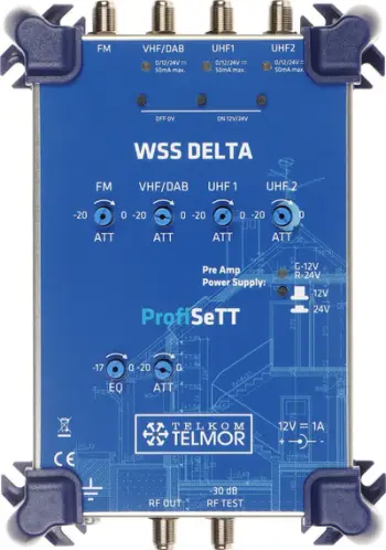 Amplifikator antene Telmor WSS Delta ProfiSETT, profesional, shumë dalje, gri