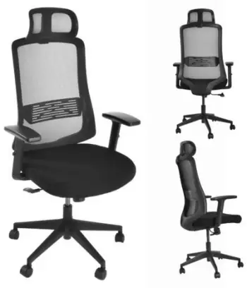 Karrige zyre ergonomike ErtuSolid AMO-95, lartësi e rregullueshme, mekanizëm lëkundës, e zezë