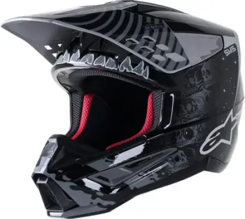 Helmetë motocross Alpinestars S-M5 Solar Flare, 2XL, e zezë gri