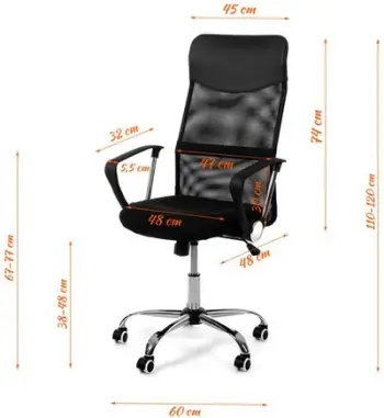 Karrige zyre Funfit Xenos Compact, mekanizëm TILT, kapacitet 120 kg, e zezë