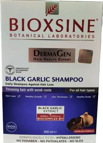 Shampo kundër rënies së flokëve Bioxsine Black Garlic, 300 ml