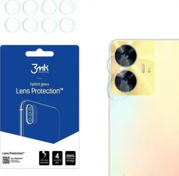 Mbrojtës kamere 3MK Lens Protect për Realme C55, xham hibrid, set 4 copë, transparent