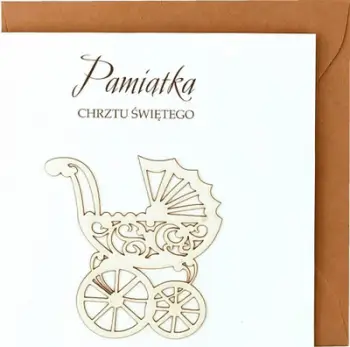 Kartolinë urimi Naem Card Holy Baptism, për pagëzim, me tekst urimi