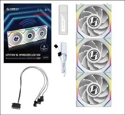 Ventilator PC Lian Li UNI FAN SL Wireless Reverse Blade LCD 120mm, ARGB PWM, i bardhë - 1