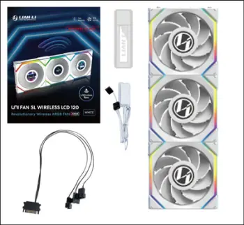 Ventilator PC Lian Li UNI FAN SL Wireless Reverse Blade LCD 120mm, ARGB PWM, i bardhë