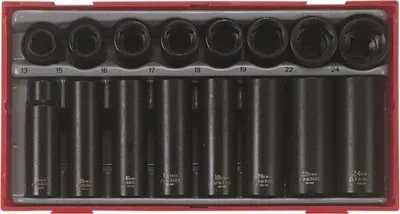 Set çelësa goditës Teng Tools, 16 copa, 1/2", në kuti plastike - 1