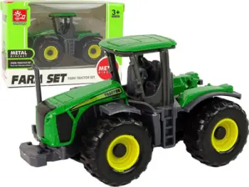 Lodër traktor bujqësor Green Tractor, plastikë, me rrota lëvizëse, jeshil