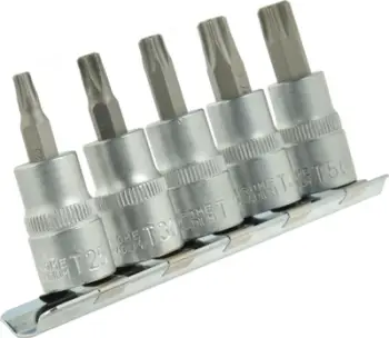 Set çelësa bit TORX Geko, 5 copë, T25 T50, 3/8", CRV