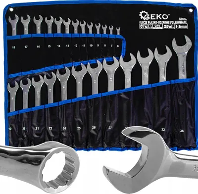 Set çelësa kombinim GEKO G11156, 6-36mm, 25 copë, CrV - 1
