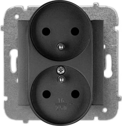 Prizë dyshe e brendshme Elektro-Plast Santra 4143-19 EPN, 230V, 16A, e zezë - 2