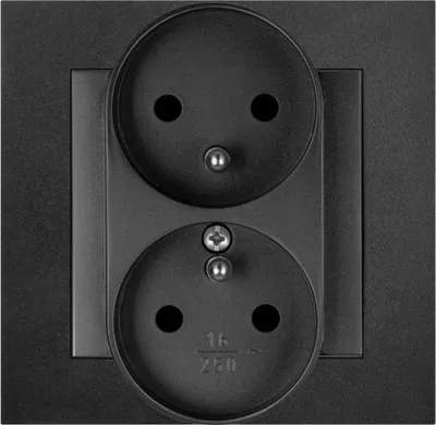Prizë dyshe e brendshme Elektro-Plast Santra 4143-19 EPN, 230V, 16A, e zezë - 3