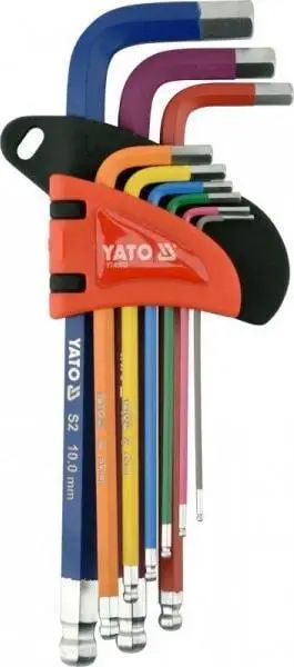 Set çelësa imbus L Yato YT-05632, 9 copë, 1.5-10mm, shumëngjyrësh