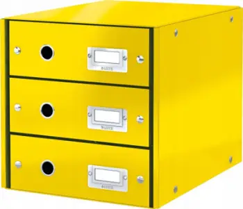 Kabinet zyrtar Leitz WOW Click & Store, 3 sirtarë A4, karton i laminuar, shumëngjyrësh