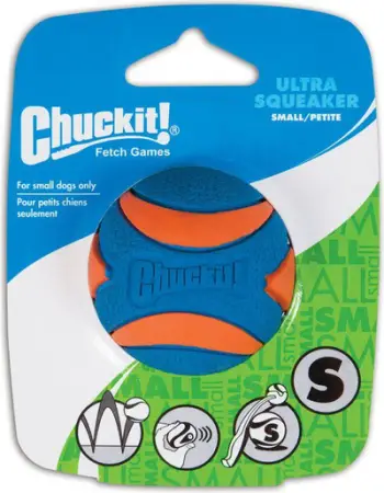 Lodër top për qen Chuckit Ultra Squeaker Ball, gomë rezistente, me zë, portokalli