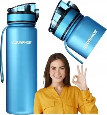 Shishe filtruese uji Aquaphor City, 0.5L, 1 filtër, blu e çelët