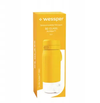 Shishe filtruese uji Wessper B2 Glass Actitex, 500ml, qelq borosilikat, e verdhë