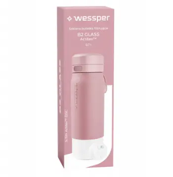 Shishe filtruese Wessper B2 Glass Actitex, 0.7L, qelq borosilikat, rozë