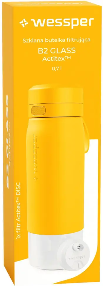 Shishe filtruese WESSPER B2 Glass Actitex, 700 ml, e verdhë