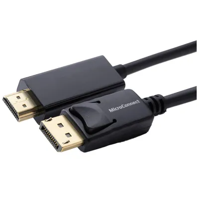 Kabllo adapter Microconnect MC-DP-HDMI-100, DisplayPort në HDMI, 1m, i zi - 1