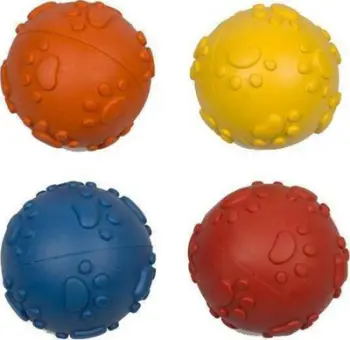 Lodër top gome për qen Duvo+ Rubber Toy Ball with Paws, 7cm, shumëngjyrëshe