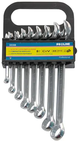 Set çelësa kombinim Pro-Line 6-19mm, 8 copa, çelik krom vanadium