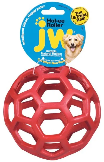Lodër top për qen JW Pet Hol-ee Roller Medium, gomë natyrale, i gjelbër - 1