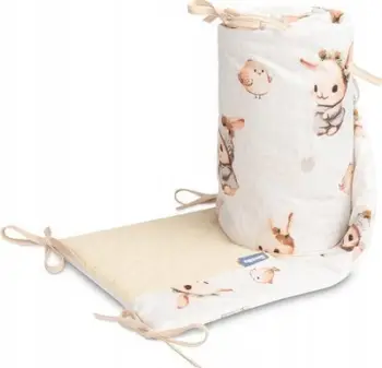Mbrojtëse shtrati për bebe Muslin Bunnies, 120x60 cm, bezhë