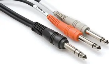 Kabllo audio Hosa STP-203, 1/4" TRS në 2x 1/4" TS, 3m, e zezë