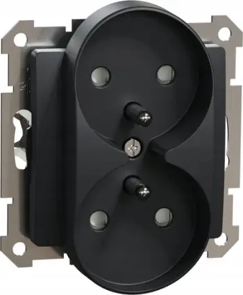Prizë dyshe Schneider Electric Sedna Design GN.2-KR.Z/U, me tokëzim, e bardhë