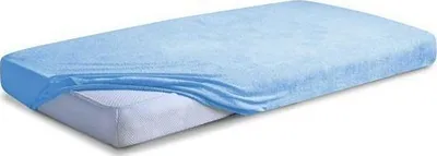 Çarçaf fitted Multitex Premium 24, 100x200 cm, terry me lastik, blu - 1
