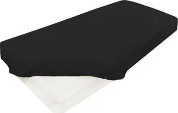 Çarçaf fitted satin për dyshek, 160x200 cm, pambuk, i zi