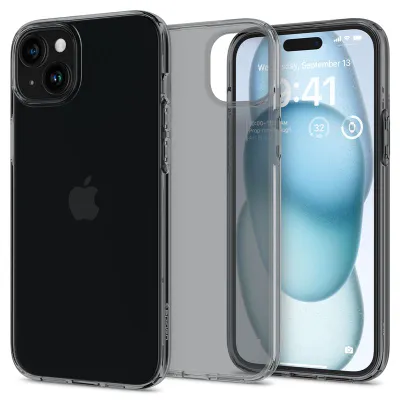 Mbrojtëse Spigen për iPhone 15, Crystal Flex, Space Crystal, e hirtë - 1