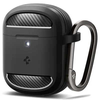 Mbulesë Spigen Rugged Armor për Google Pixel Buds Pro 2 2024 dhe Pixel Buds Pro 1 2022, me varëse, e zezë matte - 1