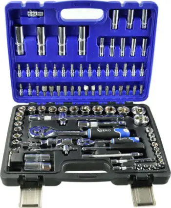 Set çelësash GEKO Profi, 94 pjesë, çelik CrV, në kuti plastike