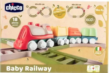 Lodër tren Chicco Trenino Eco+, plastikë e riciklueshme, shumëngjyrësh