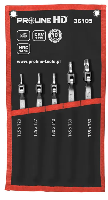 Set çelësa Torx Proline, T15-T60, 5 copë - 1