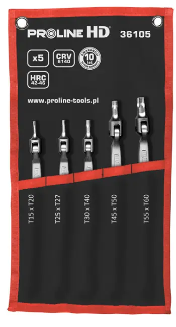Set çelësa Torx Proline, T15-T60, 5 copë
